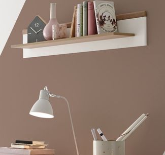 Wandboard Helge in weiß und Eiche Riviera 107 x 20 cm