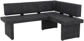 Eckbank Paola / Pia I EB , Mikrofaser, Stoff , Anthrazit , 168 x 86 x 128 cm