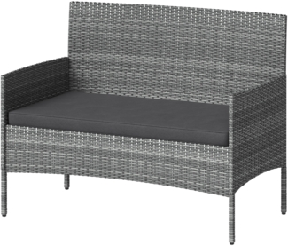 STEELSØN 'Thalora' Gartensofa 2er-Sitzer, inkl. Kissen, grau-meliert/anthrazit, 82x57x103 cm, aus Polyrattan