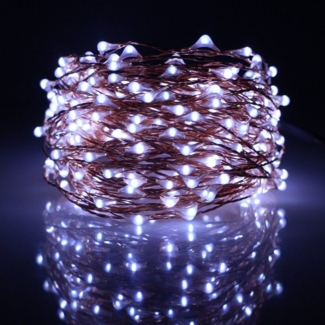 Qualra LED-Lichterkette 50/100/200LEDs Kupferdraht Lichterkette Wasserdicht Innen Außen Deko, 5/10/20m USB Weihnachten Lichterketten für Weihnachten Garten Party