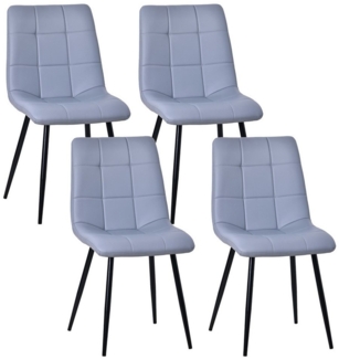 HOMAVO Esszimmerstuhl YZ6 STUHL-SET 4 Stück in Kunstleder und Stoff-gepolstert, modern (4er-Set), Modernes Design, EN12520 geprüft, für Esszimmer/Arbeitszimmer geeignet