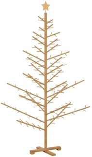 vidaXL Holz Weihnachtsbaum mit Ständer Braun 180 cm Massivholz Kiefer 42018062
