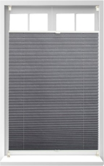 2 x Plissee Rollo grau 100x130 cm 10023016