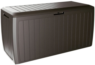 Casaria Auflagenbox Board Plus, abschließbar Braun 290L Rollen Balkon 117x47cm Paneelstruktrur