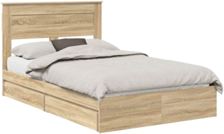 vidaXL Aufbewahrungsbett Sonoma-Eiche 135 x 190 cm Holzwerkstoff 3409919