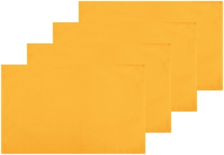 4er Set Tischsets Platzset Tischuntersetzer Platzdeckchen Tischdeko Tischmatte Essensunterlage Maße 30x45 cm, Farbe: hellorange - marigold