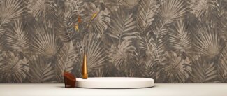 A.S. Création Vliestapete Natural Living Dschungelblätter, leicht strukturiert, gemustert, matt, neutral, (1 St), Dschungel Tapete Vlies Vlies Wand Tapeten Wohnzimmer Schlafzimmer Flur