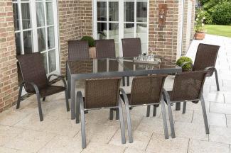 YOURSOL by Merxx Gartenmöbel Set Varese 8 Personen mit Ausziehtisch 180 - 240 cm, Stapelstühle