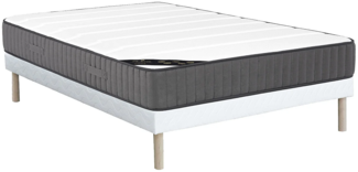 Vente-unique - Taschenfederkernmatratze-Bettgestell-Set - 160 x 200 cm - Hybridmatratze - 7 Zonen - Hochelastischer Kaltschaum - Stärke 26 cm - AUDACE von PALACIO