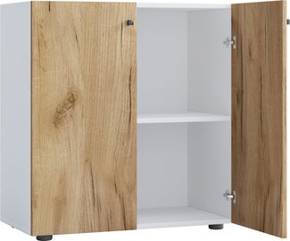 VCM Büroschrank Lona 919442 Weiß / Honig-Eiche B. 70 x H. 74 x T. 40 cm