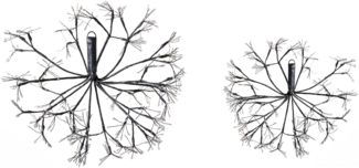 Wanddekoration 2er Set LED RACKSTA Mistel 30 25 cm Schwarz