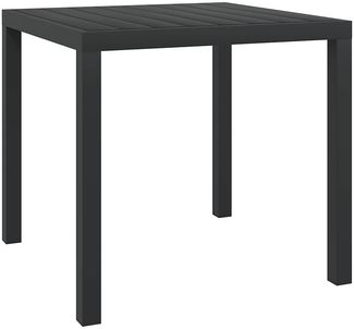 Gartentisch | Balkontisch | Garten-Esstisch Schwarz 80x80x74 cm Aluminium und WPC