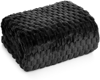 Wohndecke Kuscheldecke Decke MICROFASER Sofadecke Tagesdecke CINDY6 130x160 schwarz
