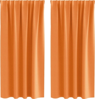 vidaXL Verdunkelungs-Vorhänge mit Ringen 2 pcs Orange 175x140 cm 4107509