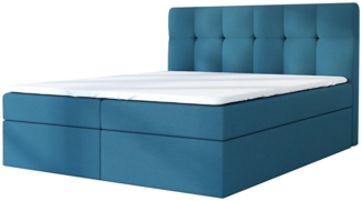 A&J MöbelLand GmbH Boxspringbett REF mit Bettkasten, Topper und gepolstertem Kopfteil. (Boxspringbett mit Bettkasten und gepolstertem Kopfteil. Gratis Topper – nur jetzt erhältlich!, Kostenlose Lieferung! TOP ANGEBOT), Länge 208cm Höhe 106 cm