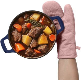 JEMIDI Topflappen Ofenhandschuhe - Topflappen Backofen Handschuh hitzebeständig Rosa, (1-tlg)