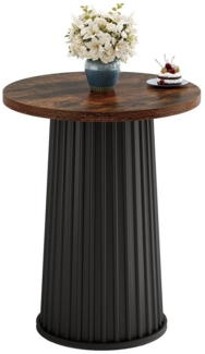 Tribesigns Esstisch Runder Esstisch, 60 cm Kleiner runder Küchen-Esstisch mit Metallfuß