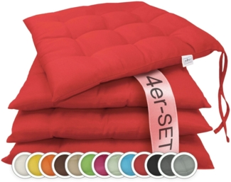 ZOLLNER Stuhlkissen, 40 x 40 x 3 cm, mit Bindebänder, für Indoor und Outdoor