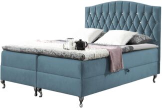 Boxspringbett Sekawa, hellblau, 140x200 cm