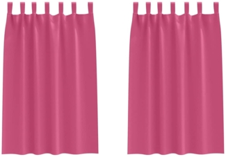 vidaXL Verdunkelungs-Vorhänge mit Ringen 2 pcs Helles Pink 4107624
