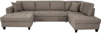 Trends by HG Wohnlandschaft Moritz U-Form, B: 324 cm, mit Bettfunktion, Bettkasten & Zierkissen
