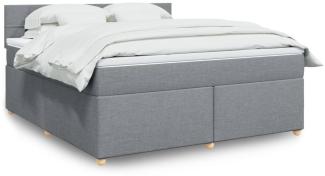 vidaXL Boxspringbett mit Matratze Hellgrau 180x200 cm Stoff 3289059