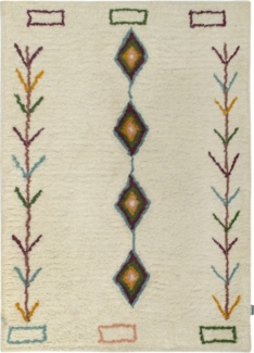 Morgenland Wollteppich - BedouinBliss - rechteckig - 170x120 - Weiß