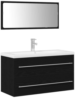 vidaXL Waschbeckenschrank mit Schubladen 3 pcs Schwarz Eichen-Optik 3333131