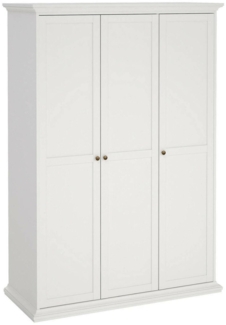 Dmora Kleiderschrank 3 Türen Dolor, Schlafzimmermöbel, Schrank, Garderobe, 139x61 h201 cm, Weiß