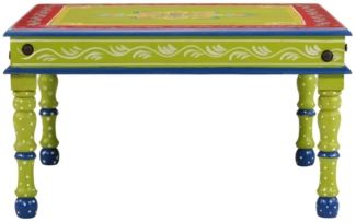 Couchtisch, Sofatisch Grün Handbemalt Massivholz Mango