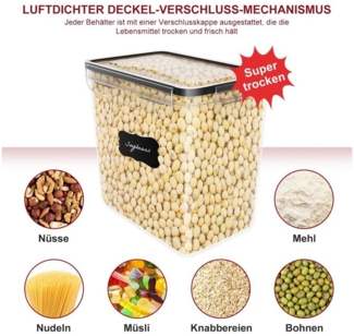 Simloveve Vorratsdose Vorratsbehälter 24 Set, Aufbewahrungsbox Küche Mit Deckel, (22-tlg), 0,8 / 1,4 / 2,0 / 2,8 L Volumen, mit Etiketten und Markern, stapelbar