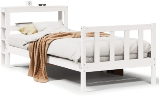 vidaXL Massivholzbett ohne Matratze Weiß 90x190 cm Kiefernholz 3305748