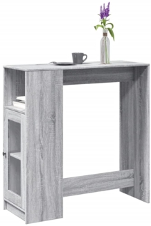 vidaXL Bartisch mit Regal Grau Sonoma 101x40x103,5 cm Holzwerkstoff 854369