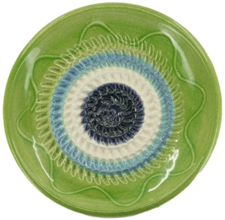 Kaladia Multireibe Reibeteller in Hellgrün& Blau, Keramik, handbemalte Küchenreibe - Made in Spain
