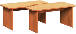 Couchtisch, Sofatisch 2 pcs Wachsbraun Massivholz Kiefer