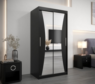 MOEBLO Schiebetürenschrank MEGRA (mit Spiegel, mit/ ohne Schubladen, Schwebetürenschrank Schrank Garderobe Schiebtüren Schlafzimmer Wohnzimmerschrank) (BxHxT):100/120/150/180/200/250 x 200 x 62 cm