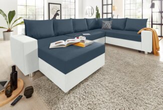 COLLECTION AB Wohnlandschaft Paris U-Form, mit Federkern, wahlweise mit Bettfunktion und Bettkasten