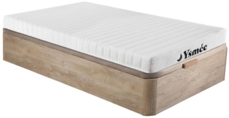 Vente-unique - Set Untergestell + 7-Zonen-Schaumstoffmatratze - 90 x 190 cm - Stärke 12 cm - Holzfarben hell - STELO KIDS von YSMÉE
