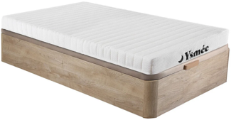 Vente-unique - Set Untergestell + 7-Zonen-Schaumstoffmatratze - 90 x 190 cm - Stärke 12 cm - Holzfarben hell - STELO KIDS von YSMÉE