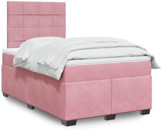 vidaXL Boxspringbett mit Matratze Rosa 120x200 cm Samt 3290887