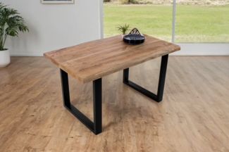 Esstisch Baumkante massiv Mango 160 x 85 U-Gestell schwarz CALI 140107044