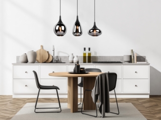 TRIO Leuchten LED Pendelleuchte, LED wechselbar, Warmweiß, ausgefallene Rauch-glas Design-er Lampen für über-n Esstisch hängend