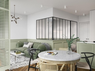 Vente-unique - Glaswand Ecklösung - 180 x 150 x 130 cm - thermolackiertes Aluminium - Schwarz - BAYVIEW