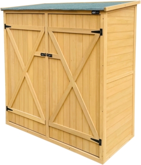 AXI Casper Gartenschrank aus Holz in Braun Geräteschrank / Geräteschuppen für den Garten mit 2 festen Ablagen | Braun | Holz | 149 cm