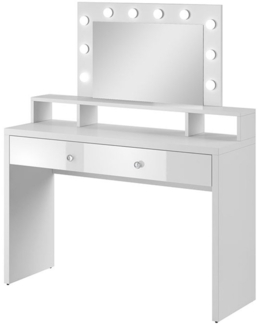 Schminktisch Aria Frisiertisch 120x40cm Spiegel weiß hochglanz inkl. Beleuchtung