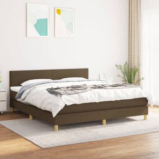 vidaXL Boxspringbett mit Matratze Dunkelbraun 180x200 cm Stoff 3140476