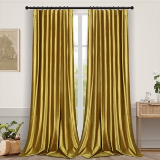 Sunicol Gardine Luxus Blickdicht, Samtvorhang, Thermo, Kräuselband Dekoschal, 2er Set, Verschiedene Aufhängeoptionen, Verdunkelungsvorhang, für Schlafzimmer