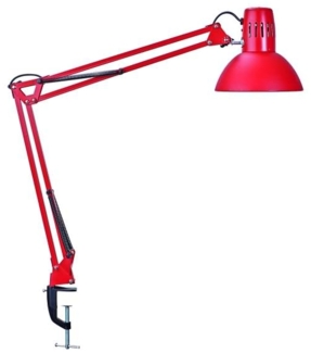 MAUL 'MAULstudy' Tischleuchte, Metall, E27, Rot, Mit Leuchtmittel, Klemmfuß