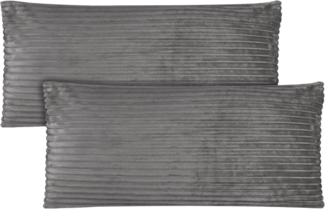 Aspero Kissenbezüge 2 Kissenbezüge aus Streifen-Flanell 40x80 cm, Kopfkissen aus hautsympathischem Material