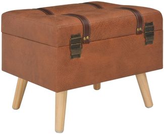 vidaXL Hocker mit Stauraum 40 cm Hellbraun Kunstleder 247530